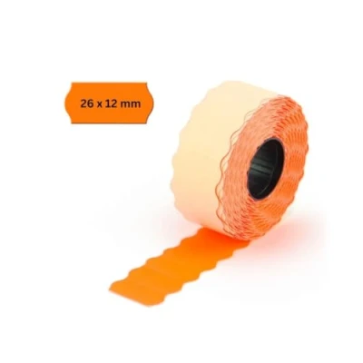 Imagen de POKORNYS etiquetas autoadhesivas para etiquetadores de precios (naranja/26 x 12 mm), despegables, etiquetado con precio, fecha... (Adhesivo permanente, 54000 etiquetas)