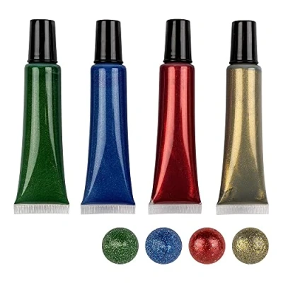 Imagen de Ideen mit Herz Juego de 4 bolígrafos 25 ml, efecto perla para papel, textiles, (rojo, dorado, azul, verde)