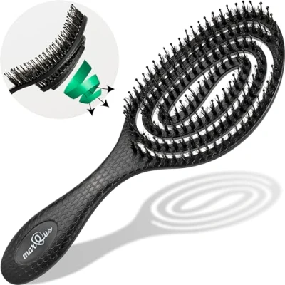 Imagen de MarQus cepillo cerdas jabali pelo desenredante para todo tipo de cabello con aún más antitirones