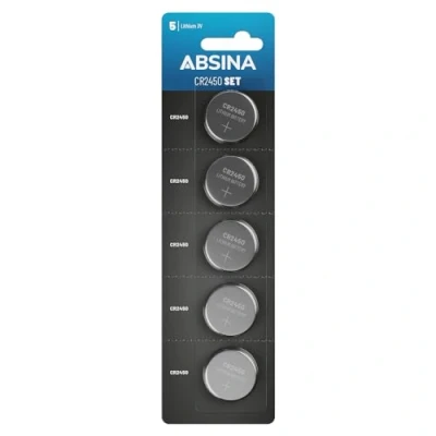 Imagen de ABSINA 5X CR2450 3V Lithium Battery Pilas a Prueba de Fugas y Larga Durabilidad Pila 3 Volts, CR 2450 Litio 3V, Litio, Pilas, Batteries