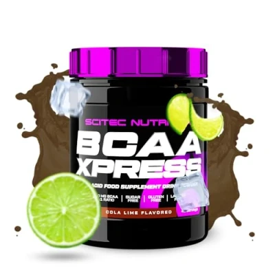 Imagen de Scitec Nutrition BCAA Xpress, Sin Azúcar, Gluten y Lactosa, 5g Puros, Recuperación Crecimiento Muscular, Proporción de Aminoácidos 2:1:1, Aromatizado Fácil Mezclar, 280 g, Cola Lima