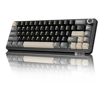 Imagen de MAMBASNAKE X Attack Shark X66 Teclado Mecánico Inalámbrico Al 65% con Perilla, para Juegos RGB Intercambiables En Caliente 60%, BT/2,4 G/USB C, Interruptor Lineal, Tecla PBT Starry Black