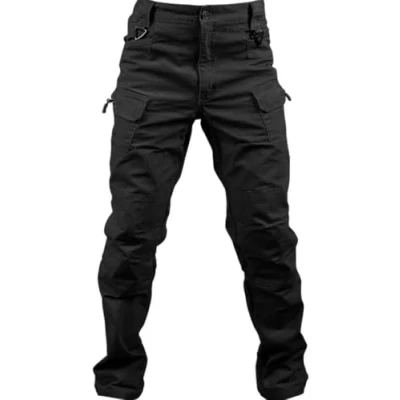Imagen de Loeay Pantalón de Carga Regular para Hombre Trabajo Combate Militar Pantalones tácticos Militares Ocasionales con múltiples Bolsillos Caminar Negro M