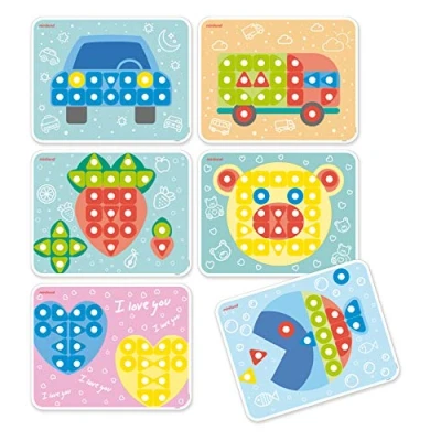 Imagen de Miniland Superpegs: Pack de 6 Modelos (Ciudad) Bright Colors Lámina para juego mosaicos, Multicolor (95025) , color/modelo surtido