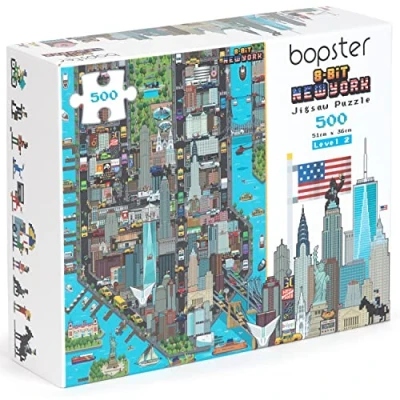 Imagen de bopster puzle de Estilo 8 bits pixelado Nueva York 500 Piezas para niños, Adolescentes y Adultos, 51 x 36 cm, Nivel 2
