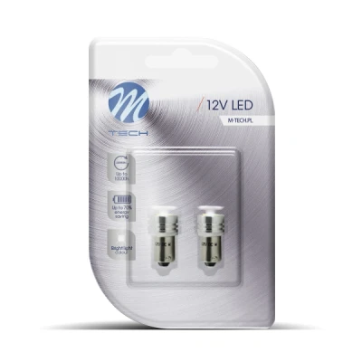 Imagen de M Tech BOMBILLAS LED BLANCA 12V T4W/BA9S