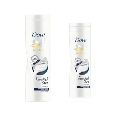 Imagen de Dove Esencial Loción Corporal Alimento Piel Seca (250ml) (Paquete de 2)