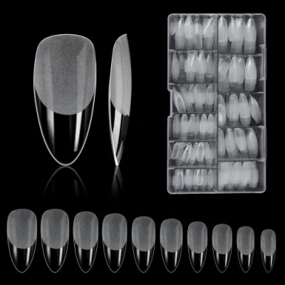 Imagen de Unghie Tips Set, 500 Pezzi di Punte per Finte Acriliche Artificiali con Custodia Studi e Nail art Fai da te a Casa 10 Misure(Semi smerigliato)