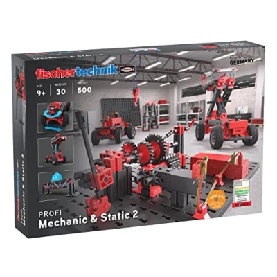 Imagen de fischertechnik ADVANCED Mechanic &amp; Static 2, 536622 kit de construcción, juguete educativo para niños, 30 modelos, 1 motor, a partir 9 años