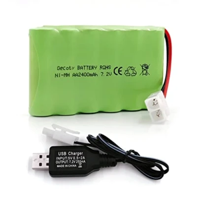 Imagen de Gecoty® Batería Recargable Ni MH AA de 7,2V 2400mAh con Cable Carga (Conector Tamiya)