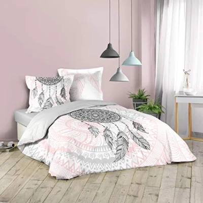 Imagen de Douceur d&#039;Intérieur Juego de 3 Piezas, Color Rosa, 200 x cm, Estampado 42 Hilos, diseño Namaste