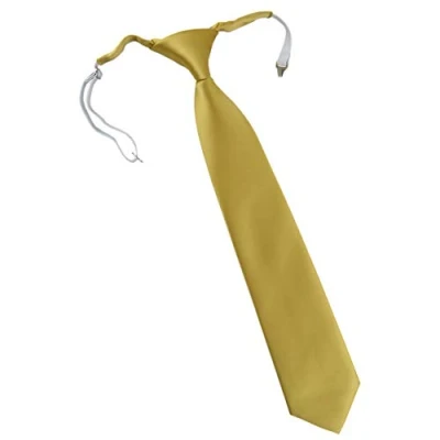 Imagen de TigerTie Designer Security Corbata de seguridad en un solo color, preatada con goma elástica, dorado, ca.54 cm (incl. Knoten)
