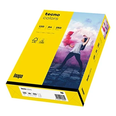 Imagen de inapa papel para impresora de color, colores tecno Colors: 120 g/m², A4, 250 hojas, amarillo intenso