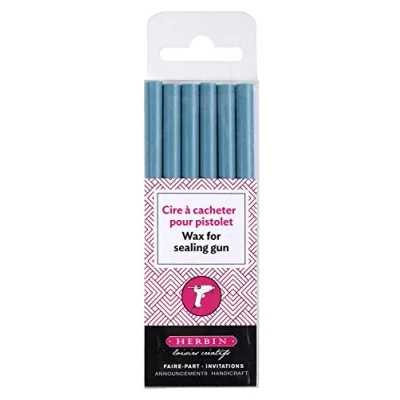Imagen de Clairefontaine ES J. Herbin 35812t de cera, caja con 6 asas Hobby para pistola, blanda, color turquesa, turquesa
