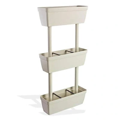 Imagen de Art Plast Lolego Veg Resin Macetero Vertical de plástico 3 Niveles, Blanco