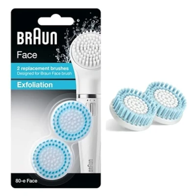 Imagen de Braun Face 80 e Cepillo de recambio exfoliante, para la limpieza profunda los poros (pack 2 unidades)