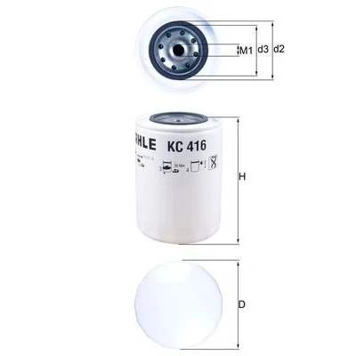 Imagen de MAHLE ORIGINAL KC 416 Filtro Combustible enroscable IVECO: Stralis, Trakker