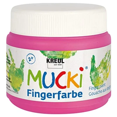 Imagen de KREUL 23127 Mucki Pintura de Dedos neón Brillante, Rosa chillón, a Base Agua, sin parabenos, Gluten, lactosa y Vegana, Lavable, Multicolor, Je 150 ml (23127)