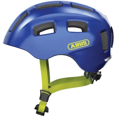 Imagen de ABUS Casco de bicicleta Youn I 2.0 con luz para niños, adolescentes y jóvenes niñas niños azul (centelleante), talla M (52 57 cm)