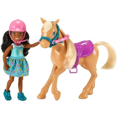 Imagen de Barbie chelsea, muñeca morena con su pony, juguete +3 años (mattel frl84).