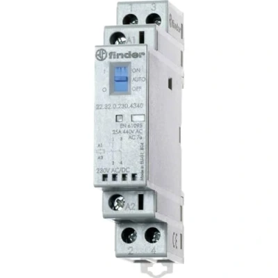 Imagen de Finder serie 22 Contactor modular 2na 24v agsno2 selector +indicador +led