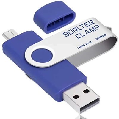 Imagen de 128GB Memoria USB de Doble Puerto, Unidad Flash Puerto Micro USB, OTG Memory Stick Pendrive para Smartphones, Tabletas y Computadoras (Azul)