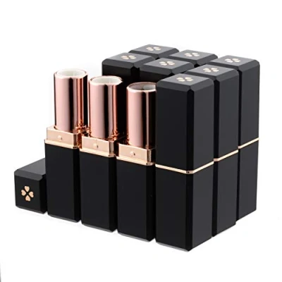 Imagen de Allwon 10Pcs Black Empty Lipstick Tubes DIY Bálsamo para Labios Contenedor (Tubo Cuadrado)
