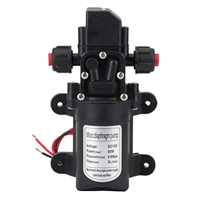 Imagen de bomba de agua 60 W, 12 V, a presión, membrana automática, alta presión 5 L/min, 9,9 x 16,7 cm