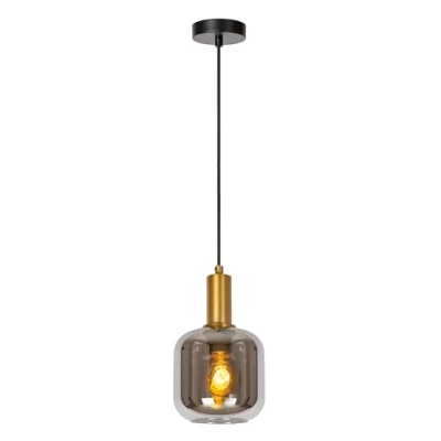 Imagen de Lucide Joanet lámpara colgante, Ø 16 cm, 1 luz, cristal, negro