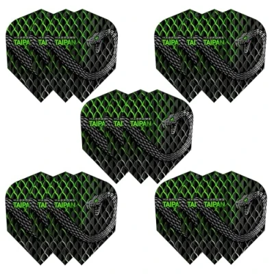 Imagen de Harrows Taipan Juego de 5 plumas para dardos (15 vuelos en total) I 100 micras, extra fuertes, fabricados el Reino Unido, accesorios profesionales