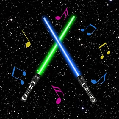Imagen de Zehan Zitong Sable de Luz,Espada Láser Duelo, Espada 2 en 1 Telescópica,Espada Laser 7 Colores con Sonido,Sable luz niños, Juguetes Regalo y Cosplay para niños 3 años adelante