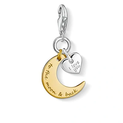 Imagen de Thomas Sabo Colgante Inspirado en Símbolos Celestiales, Abalorio con Luna y Estrella Ily To The Moon &amp; Back