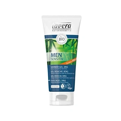 Imagen de lavera Men Sensitiv Gel de Ducha 3 en 1 con Bambú y Guaraná vegano cosméticos naturales 100% certificados cuidado la piel unidad (200 ml)
