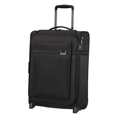 Imagen de Samsonite Airea Equipaje de mano expandible con bolsillo superior en forma S vertical, 2 ruedas, 55 cm, 41/46 L, negro