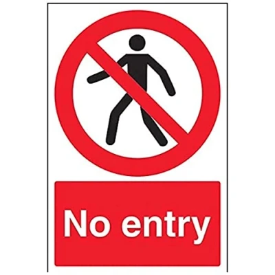 Imagen de vsafety 52016 au r &quot;sin entrada peatonal&quot; prohibición acceso signo, plástico rígido, vertical, 200 mm x 300 mm, Negro/Rojo