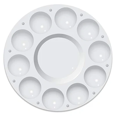Imagen de The Glowhouse Bandeja de Paleta Pintura Mezcla Artistas Redondos plástico Blanco (Soltero)