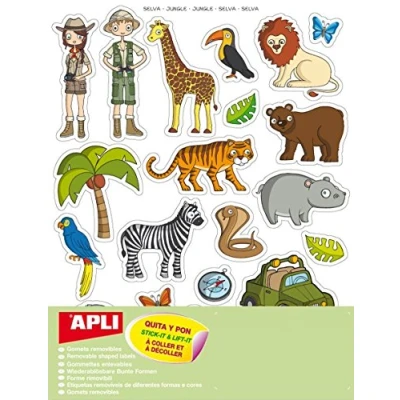 Imagen de APLI Kids 11445 Gomets temáticos La Selva 12 hojas