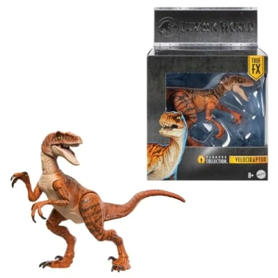 Imagen de Mattel Jurassic World, Hammond Collections, Tigre Atrociraptor, dinosaurio de juguete, 13 articulaciones y detalles auténticos, JDJ09