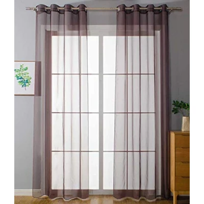Imagen de 20332 cn2 Uni Juego de 2 Cortinas con Ojales (175 x 140 cm), Color marrón