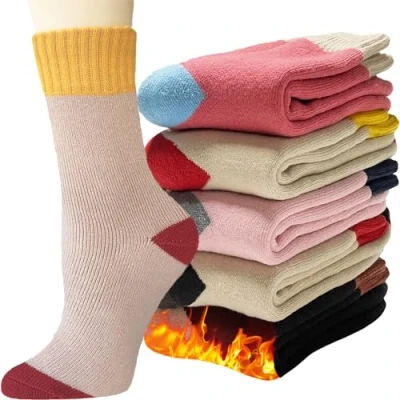 Imagen de VoJoPi Calcetines Termicos de Mujer, 5 Pares Invierno Cálidos Y Confort Lana para Regalos Mujer