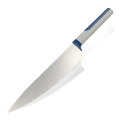 Imagen de Tasty cuchillo de chef 20 cm, hoja afilada acero inoxidable, cocina duradero con mango ergonómico suave al tacto, color: azul, gris