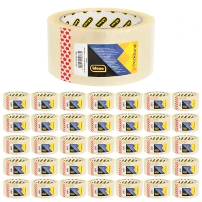 Imagen de Idena 60063 cinta adhesiva transparente, 50 mm x 66 m, 36 rollos de silenciosa, ideal para mudanzas y envíos