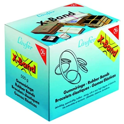 Imagen de Läufer 59079 Rondella x Band Elástico Cruz Bandas Elásticas Goma 150 11 mm Diámetro 100 Caja 500 g Banda Elástica Multicolor Varios