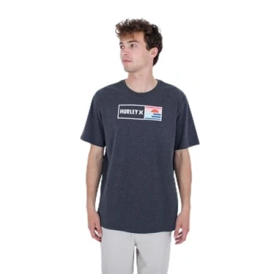 Imagen de Hurley Evd Box Waves SS Camiseta, Negro Jaspeado, L para Hombre