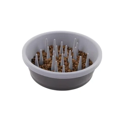 Imagen de Dexas Cuenco de alimentación Lenta para Perros una digestión más Saludable, Dientes y encías, Capacidad 6 Tazas, Color Gris