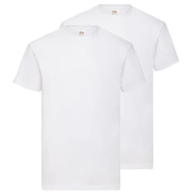 Imagen de Fruit of the Loom Pack de 2 camisetas para hombre + bolsa deporte MyShirt, White Myshirt Turnbag, XXXL
