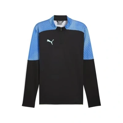 Imagen de Puma Individualfinal 1/4 ZIP Camiseta de manga larga, Hombre, Talla: 3XL, Black/fizzy apple