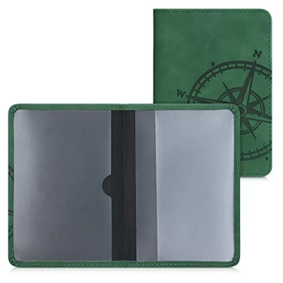 Imagen de kwmobile Funda para Permiso de circulación Coche en Cuero sintético Espacio Tarjetas 9.2 x 13 CM doblado Aguja magnética