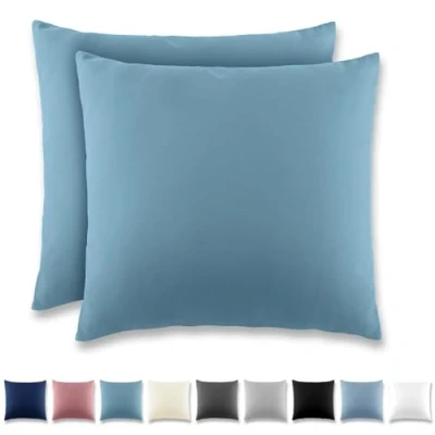 Imagen de REDKEY Funda Almohada Juego de 2 Fundas Almohadas 80x80 cm, con Cremallera Oculta, Transpirable Suave Antiarrugas Microfibra Azul Agua