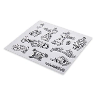 Imagen de Rayher Sellos de silicona para Scrapbooking, con renos Navidad, 102,5x97 mm, 12 dibujos, 50253000